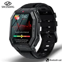 2022 New Outdoor Military Watches Bluetooth Call Smartwatch Heart Rate Monitor Clock Sports Watch Men For Xiaomi realme Huawei