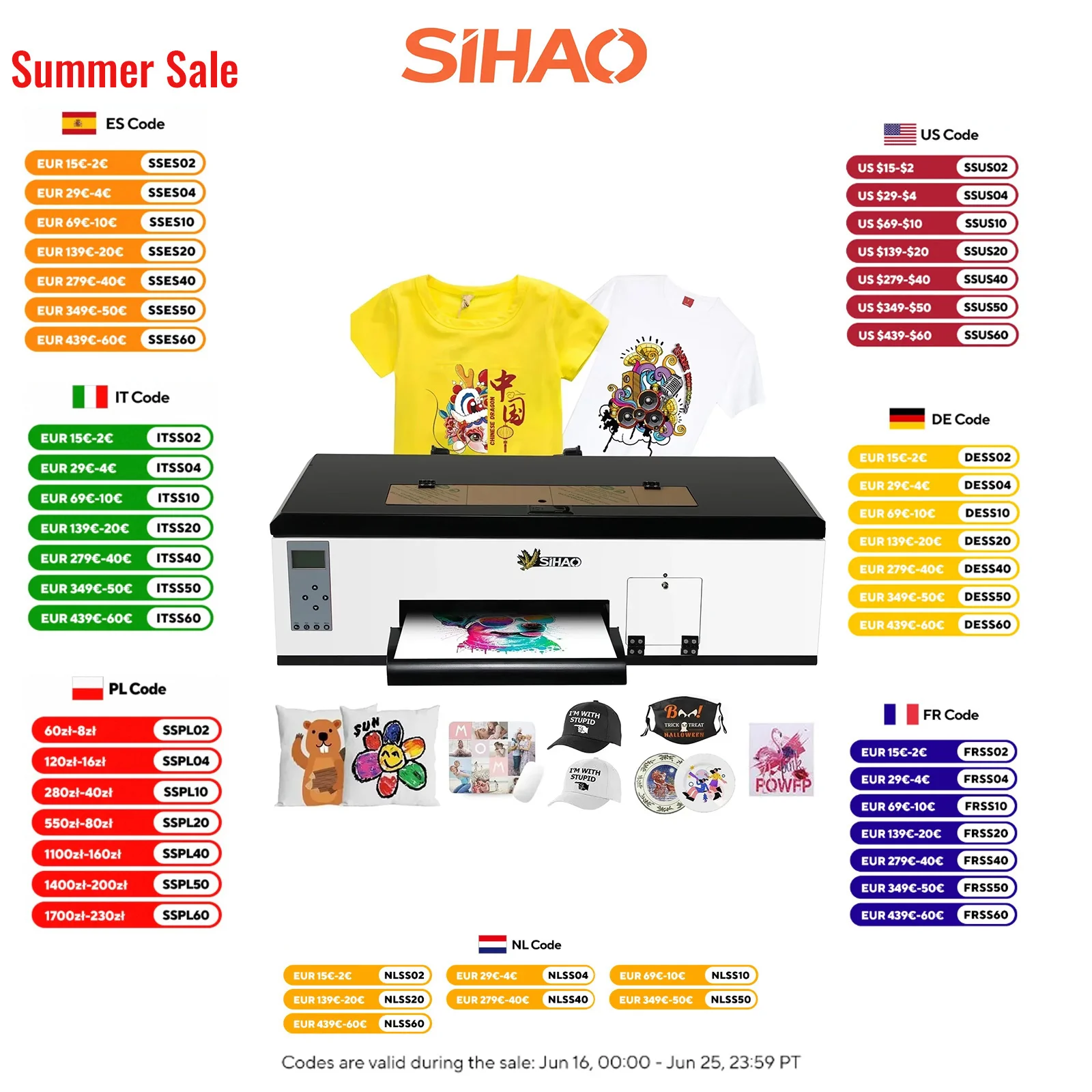 

Принтер Sihao DIY A3 L18050 XP600 DTF, оснащен печатающей головкой XP600, двойной скоростью печати, подходит для футболок своими руками