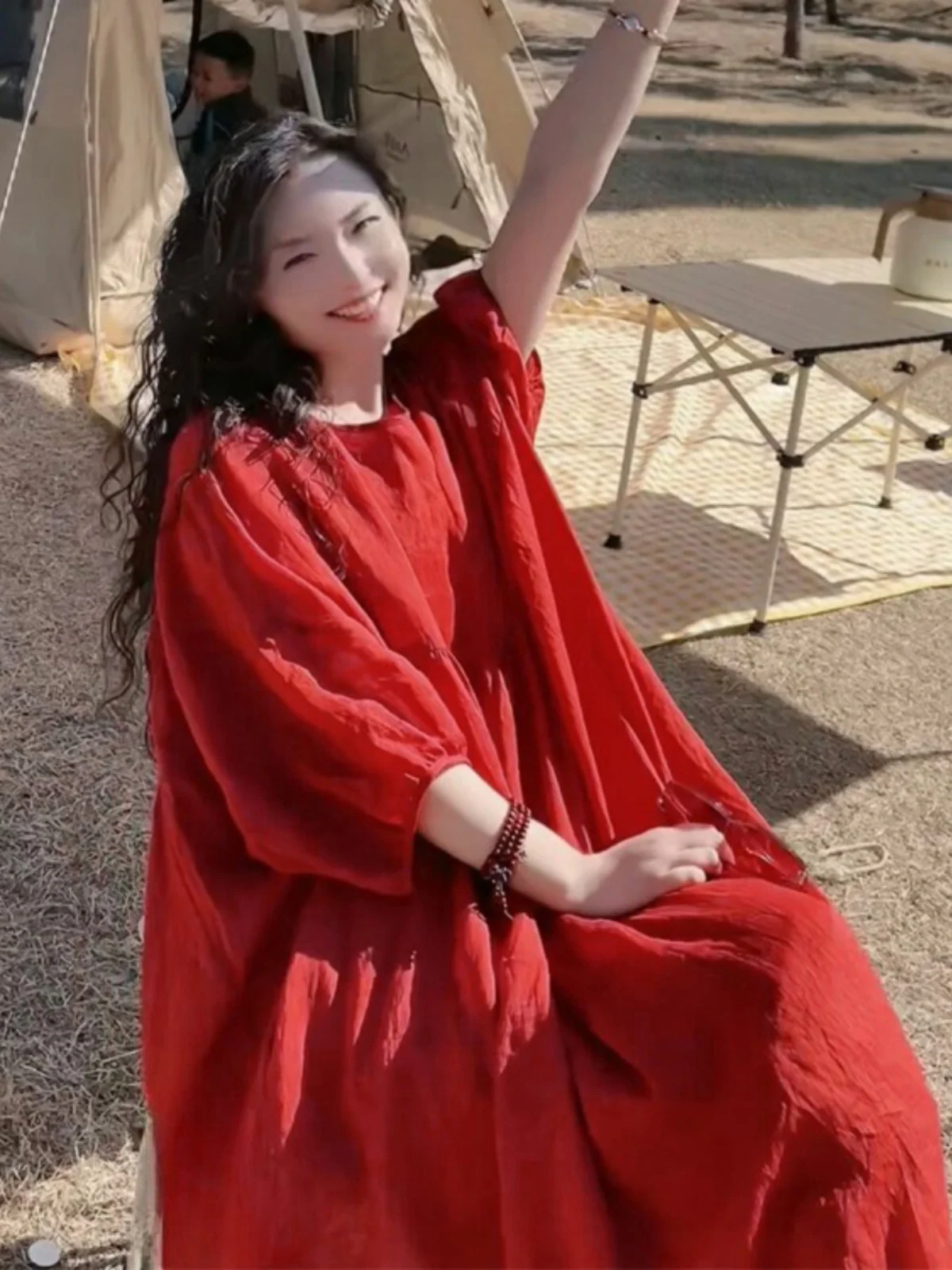 

Новинка лета Sle, однотонный льняной фонарь Све Dr, женская свободная длинная юбка большого размера Vaion для путешествий, Ele Dr