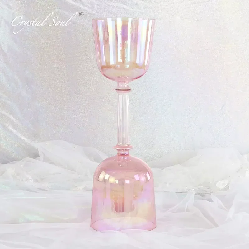STAR LIN KUP 432Hz Pink Crystal Singing Bowl Double Headed Chalice Holy Grail Perfect Pitch Healing Meditation Sound Therapy
