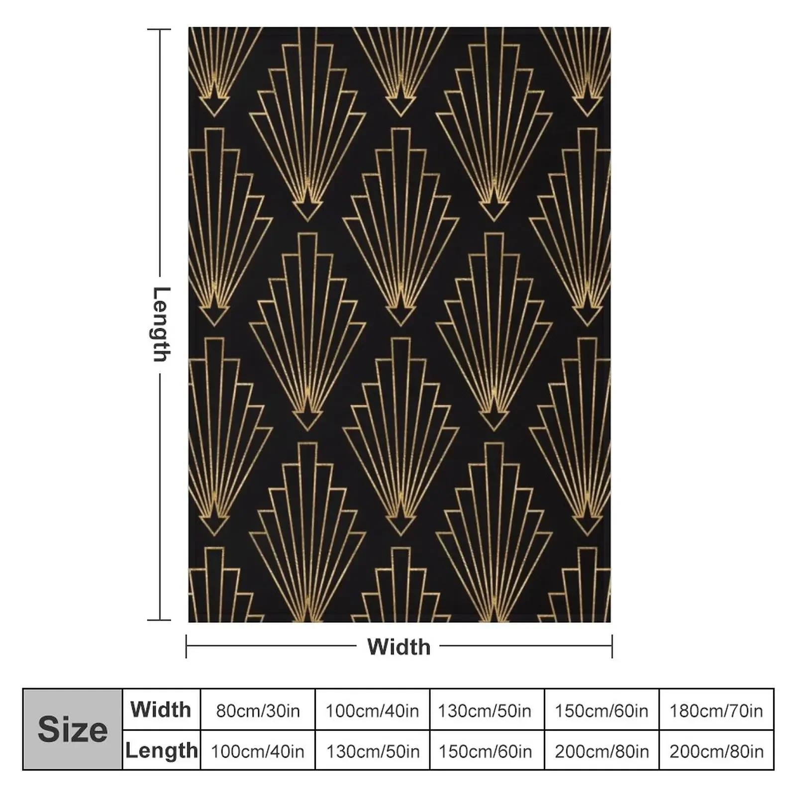 Gatsby deco - origami fans vol 2, black and gold Throw Blanket heavy to sleep halloween Blankets