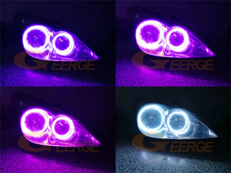 لكزس ES 300 330 تويوتا ويندوم MCV30 2002 2003 بلوتوث APP الترا برايت متعدد الألوان RGB LED عيون الملاك عدة خواتم هالة #6
