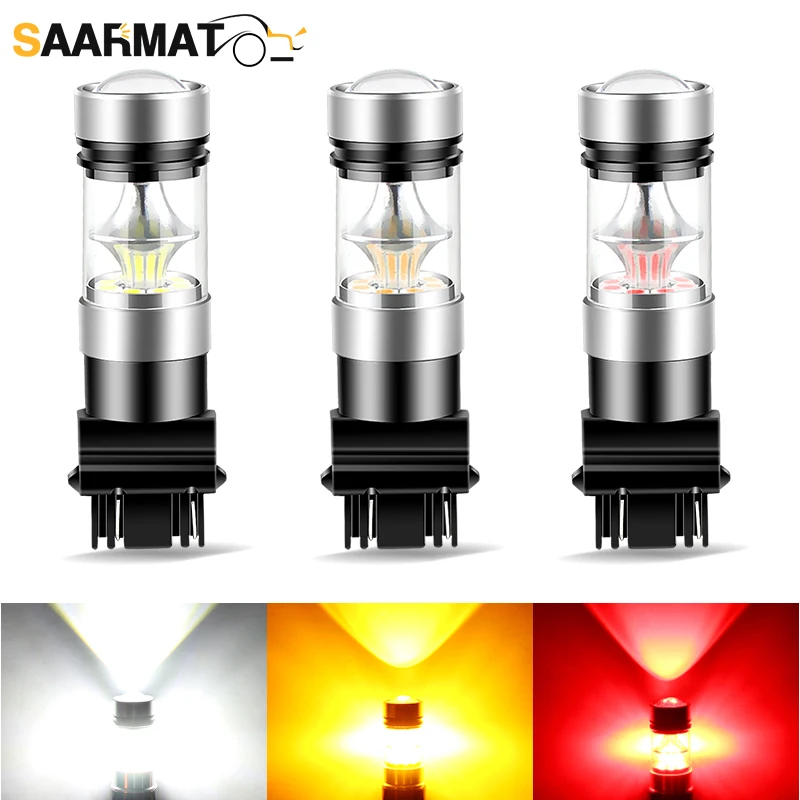 

2 шт. P27/7 Вт 3157 T25 светодиодные лампы 100 Вт светодиодные лампы Canbus DRL указатель поворота высокое качество