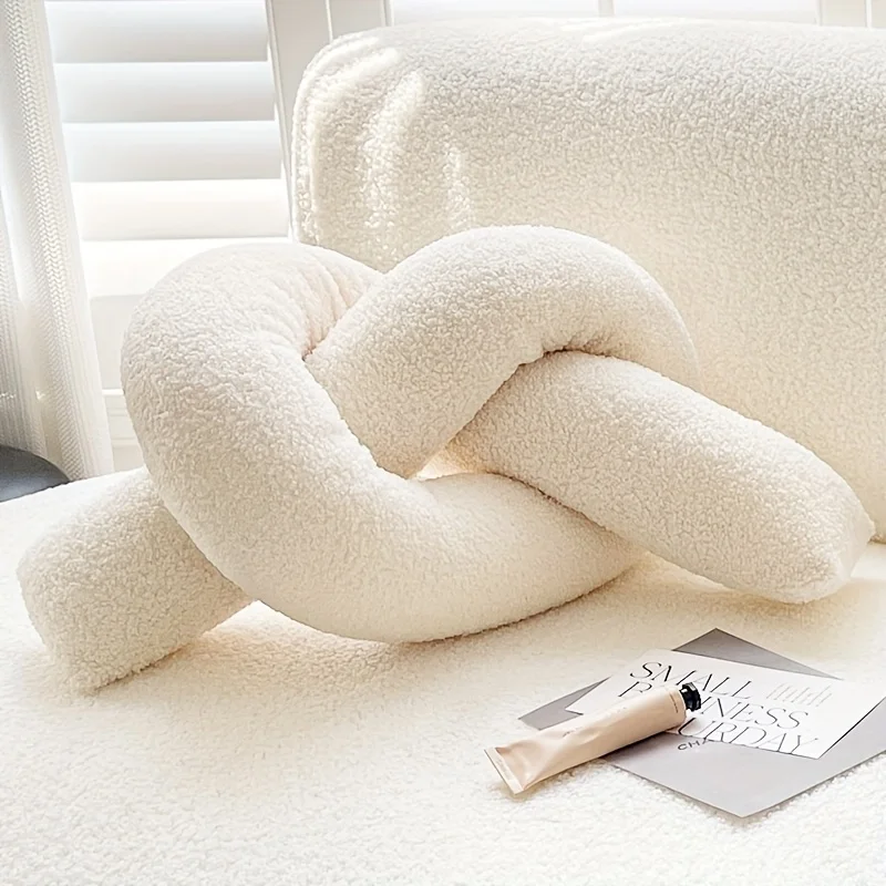 1 PC Knot หมอนยาวรูปนุ่ม Knot หมอน Plush Cushion ตกแต่งบ้านโยนหมอนสําหรับโซฟาห้องนอนรถสํานักงานของขวัญ