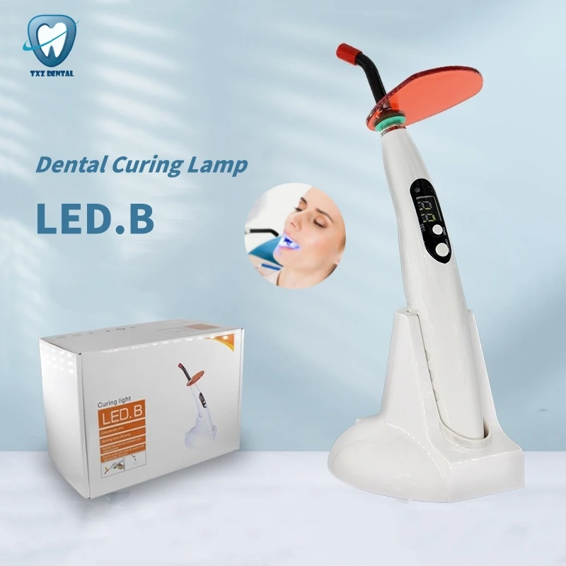 Lampada per polimerizzazione dentale Fotopolimerizzatore LED wireless 1200-1500 mw/cm2 Attrezzatura per materiali per odontoiatria per la cura della