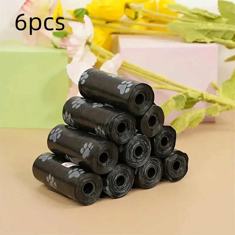 6 Rolls/90 Pcs Dog Poop Bags, Extra Thick Leak-Proof Pet Waste Bags With Easy-Tear Design, Puncture Resistant For Outdoor Use