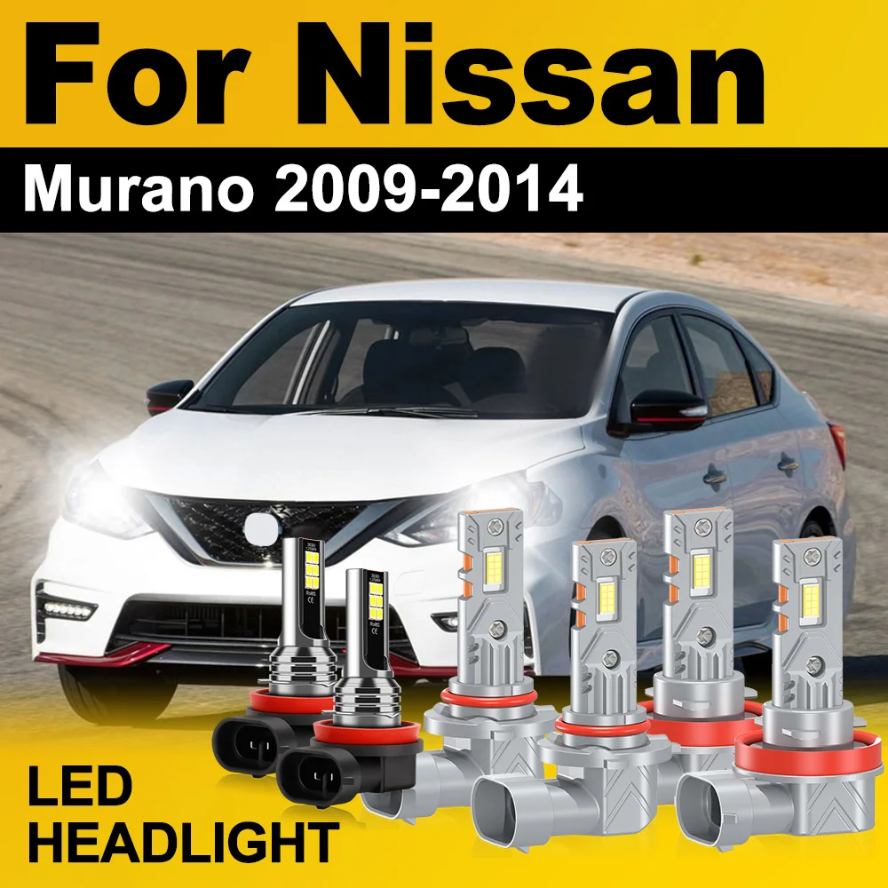 

60000LM Canbus No Error Автомобильная светодиодная фара 6000K CSP Chips Противотуманная фара дальнего и ближнего света для Nissan Murano 2009-2013 2014 Plug and Play