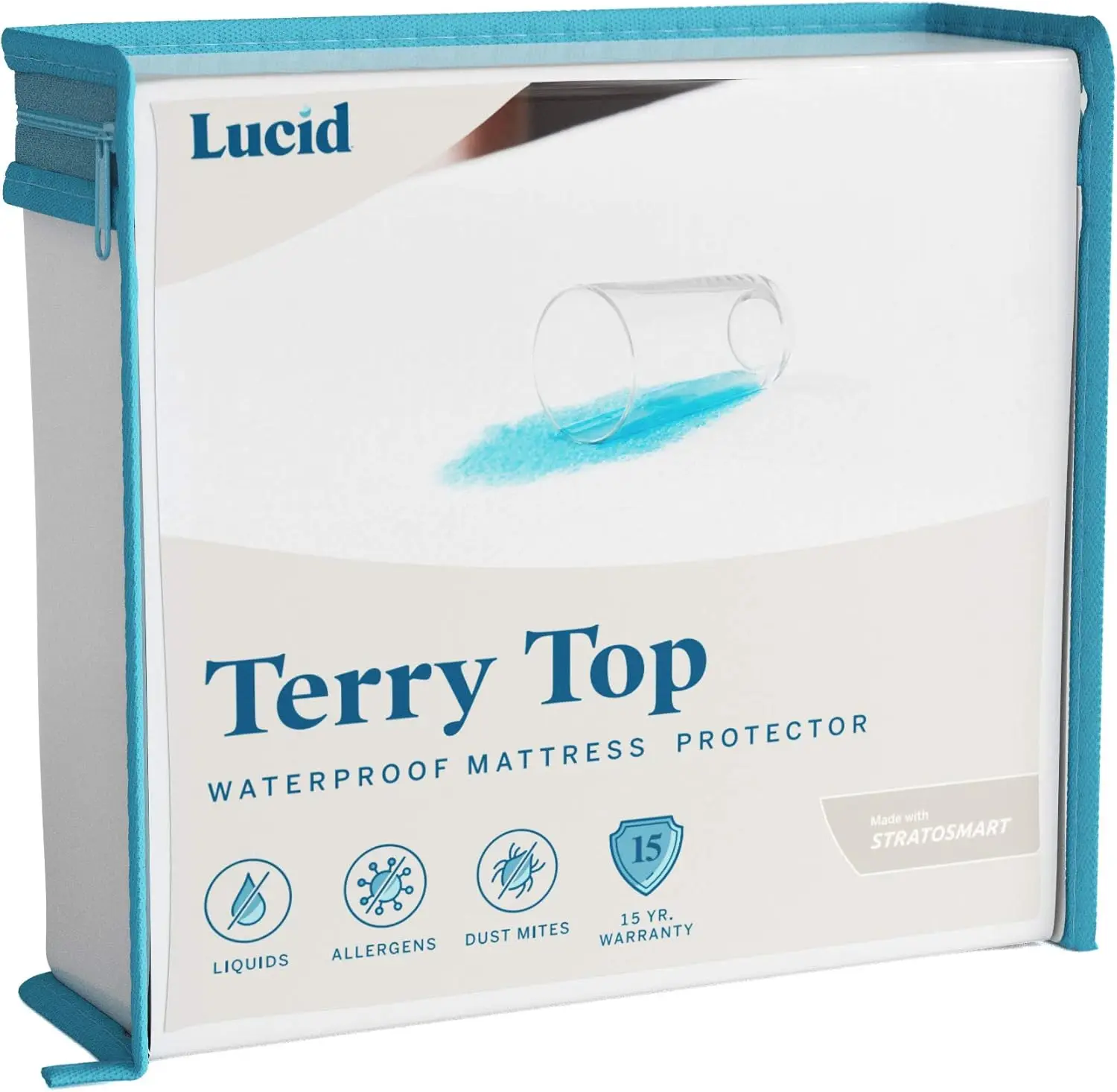 

Premium Waterproof Mattress Protector, Twin Size – Fitted Sheet Style, Machine Washable, Cotton Terry Top – Dorm Room Essential, White