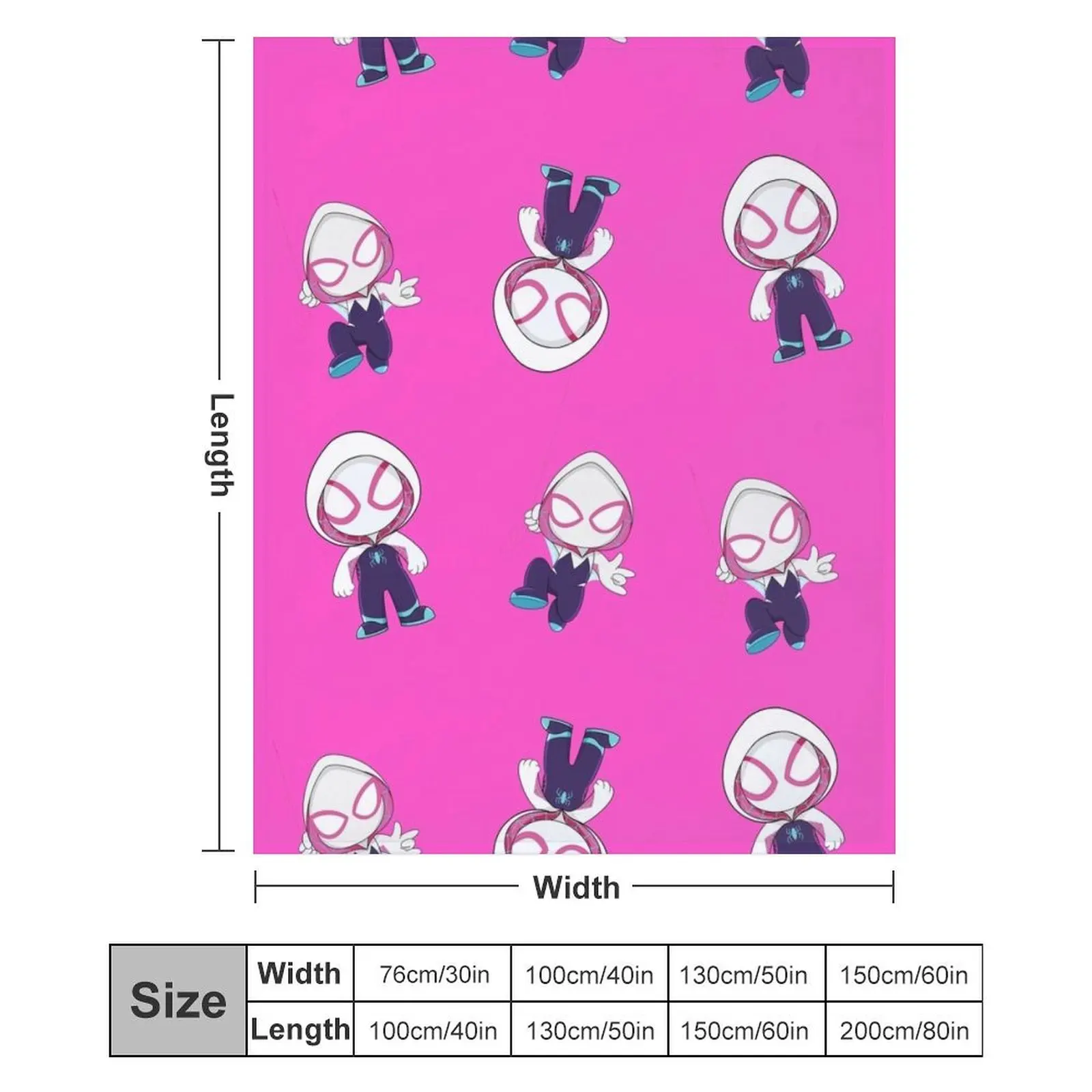 Set of little spider ghost, Gwen baby spidey girl, grl pwr, cartoon ghost spider Throw Blanket bed plaid Hairys Blankets