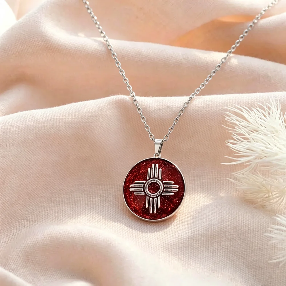 Zia Symbol Pendant Zia Cross Necklace for Women Men Native Inspired Jewelry New Mexico Jewelry Southwestern Jewelry Gifts
