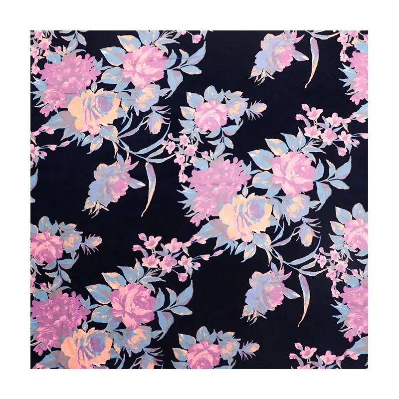 Gewebtes, besticktes Nachthemd aus Samtbrokat-Viskose mit fleckigem und verbranntem Stoff, Cheongsam