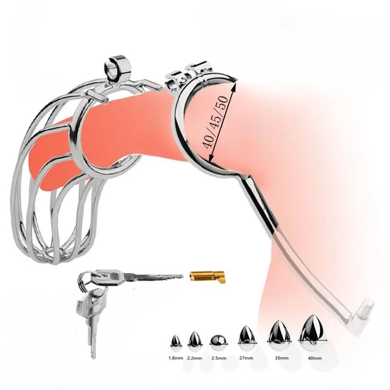 Chastity Cage with Anal Hook 2 in 1 Male Metal Chastity Cage Ring SM Bondage Sex Toy Male Chastity Restraint Device for Man Gay view 4