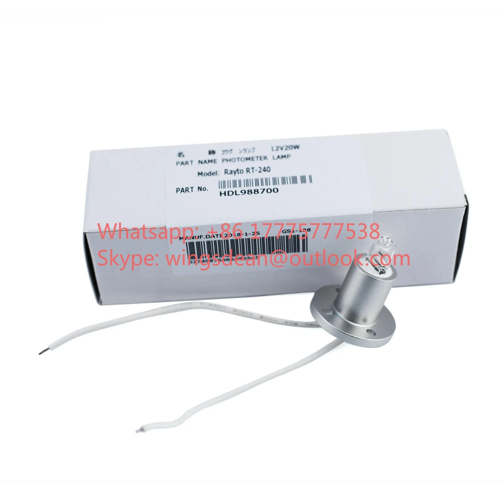 

2000H 12V 20W Bulb for Raytos Fully Automatic Biochemical Analyzer RT-240 200c/360