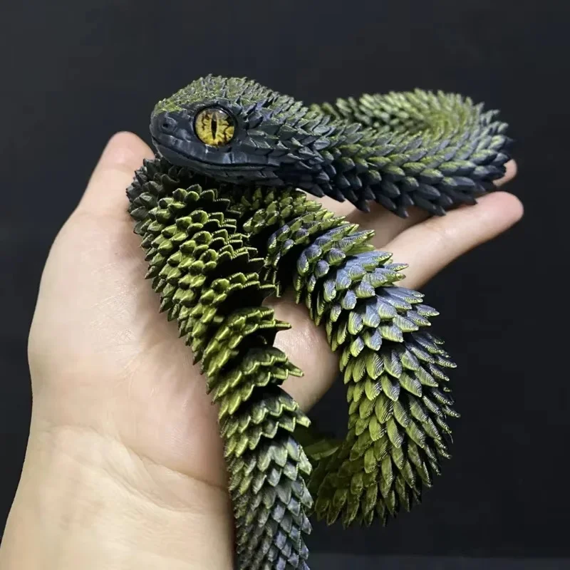 3D-gedruckte Schlange, bewegliches Gelenk, Zappelspielzeug, Figur, Simulationsschlange, Büro, Desktop, Ornament, Geschenke, Kunsthandwerk, Figuren, Miniaturen