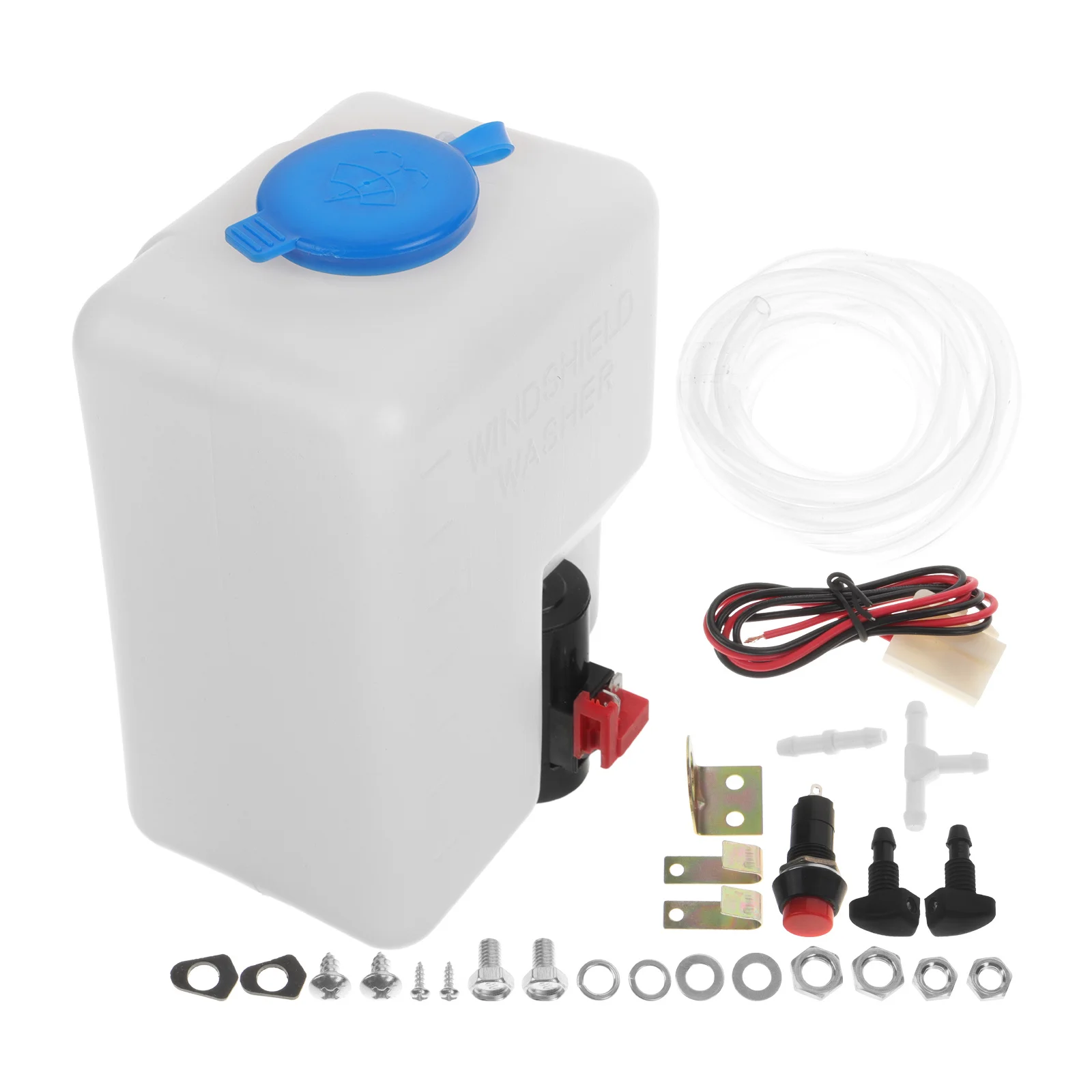 

1Set Windshield Washer Reservoir Tank Kit 1.8L Capacity Easy Installation Washer Fluid Hose Windshield Wiper Fluid Hose