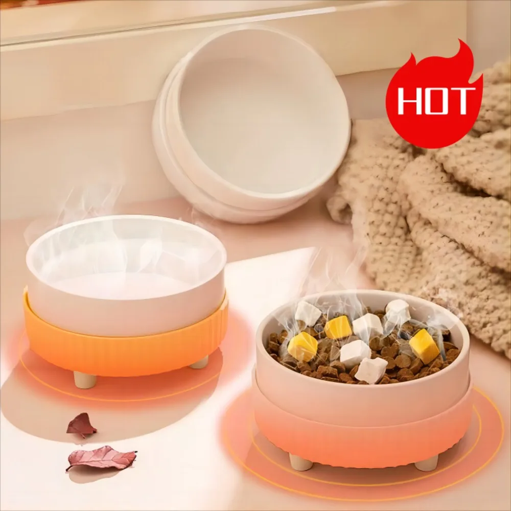 Indoor-Use Heated Pet Bowl 350ml Rabbit Hanging Heated Water/Food Dish Small Capacity Cat Thermal-Bowl for Puppies, Cats