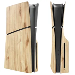 Wood Color Faceplate for New PS5 Slim Replacement Cover Shell Case Plate Accessories for PS5 Slim Disc Edition
