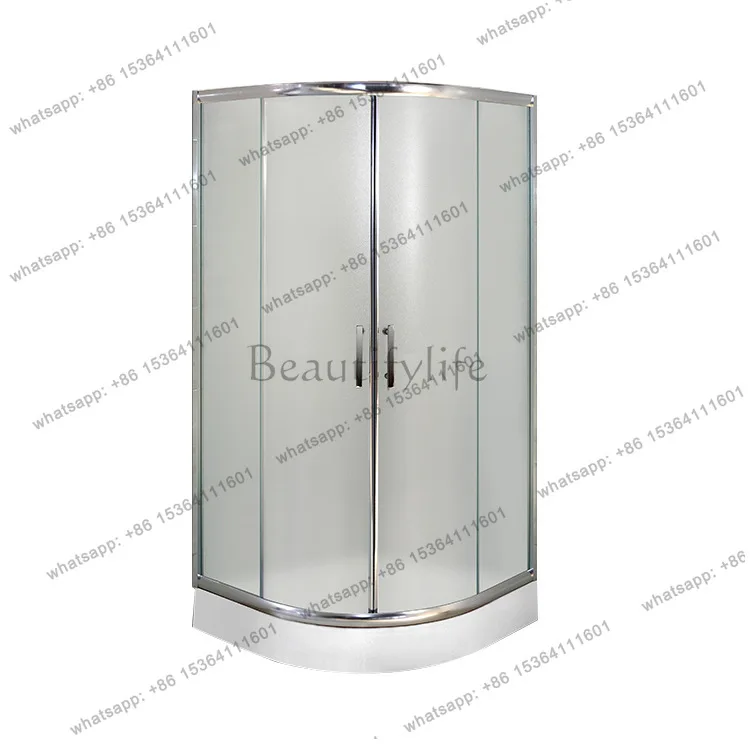 

Household shower room tempered glass dry and wet separation arc fan-shaped simple room