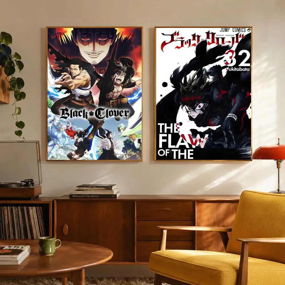Anime Fantasy B-Black Clover Poster Digital Solvent Print Waterproof PP Fade-Resistant Wall Art Room Decor Gift