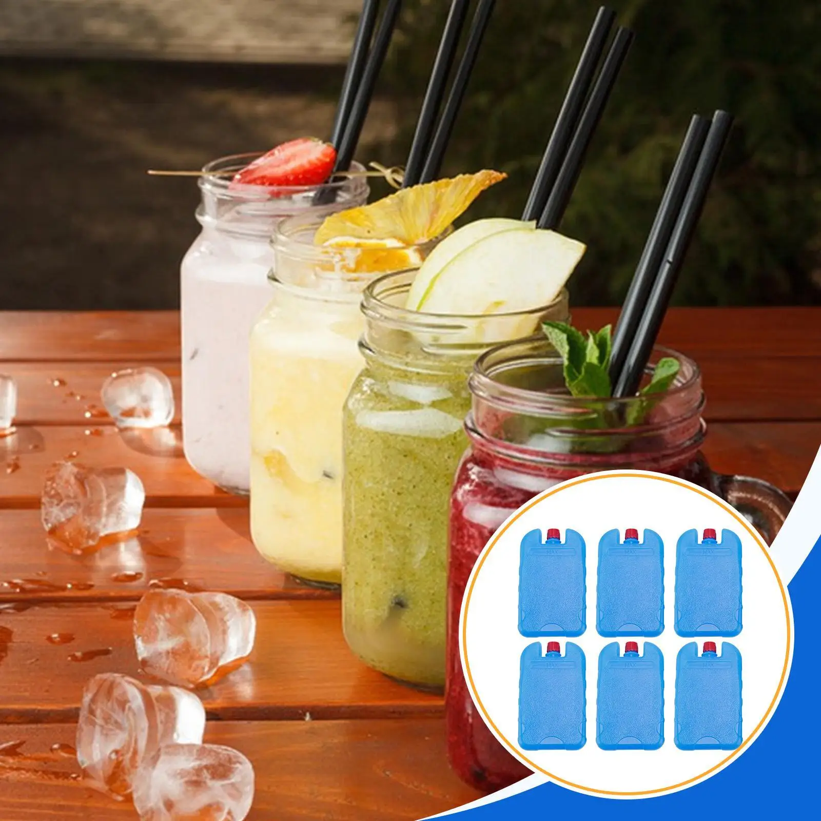 Ice Block Cooling Pack for Lunch Box Reusable Portable Freezer Accessory for Family Picnic Camping Beach Trips