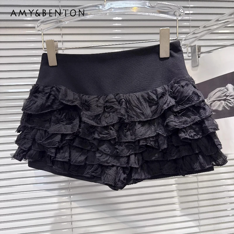

Sweet Ballet Style Multi-layered Pleated Flower Women's Cake Skirt 2026 Summer Fashion Hot Girl Versatile Short Skirts Ladies
