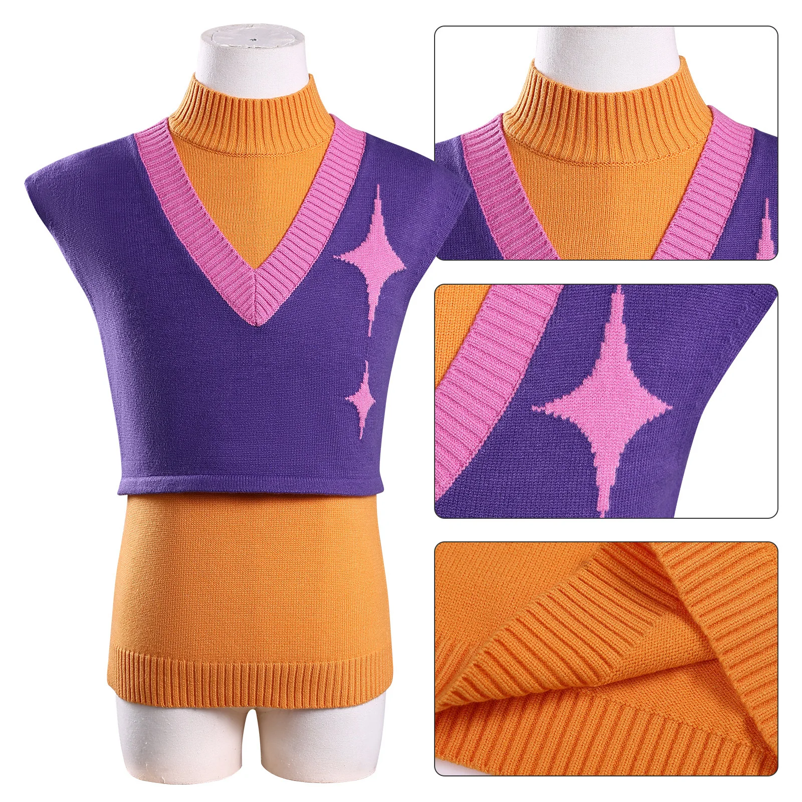 

Adult Mystery Cosplay Costume Sweater Vest Shirt Outfit for Halloween Party Costumes Demon Hunter K-Pop Singer Suit