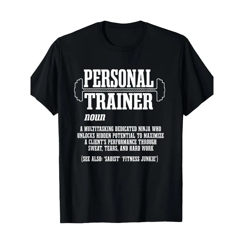 Personal Trainer Men's Sports Fitness T Shirt Cotton Tee Casual Oversize Summer Spring Loose Top Streetwear Fitness lovers Gifts