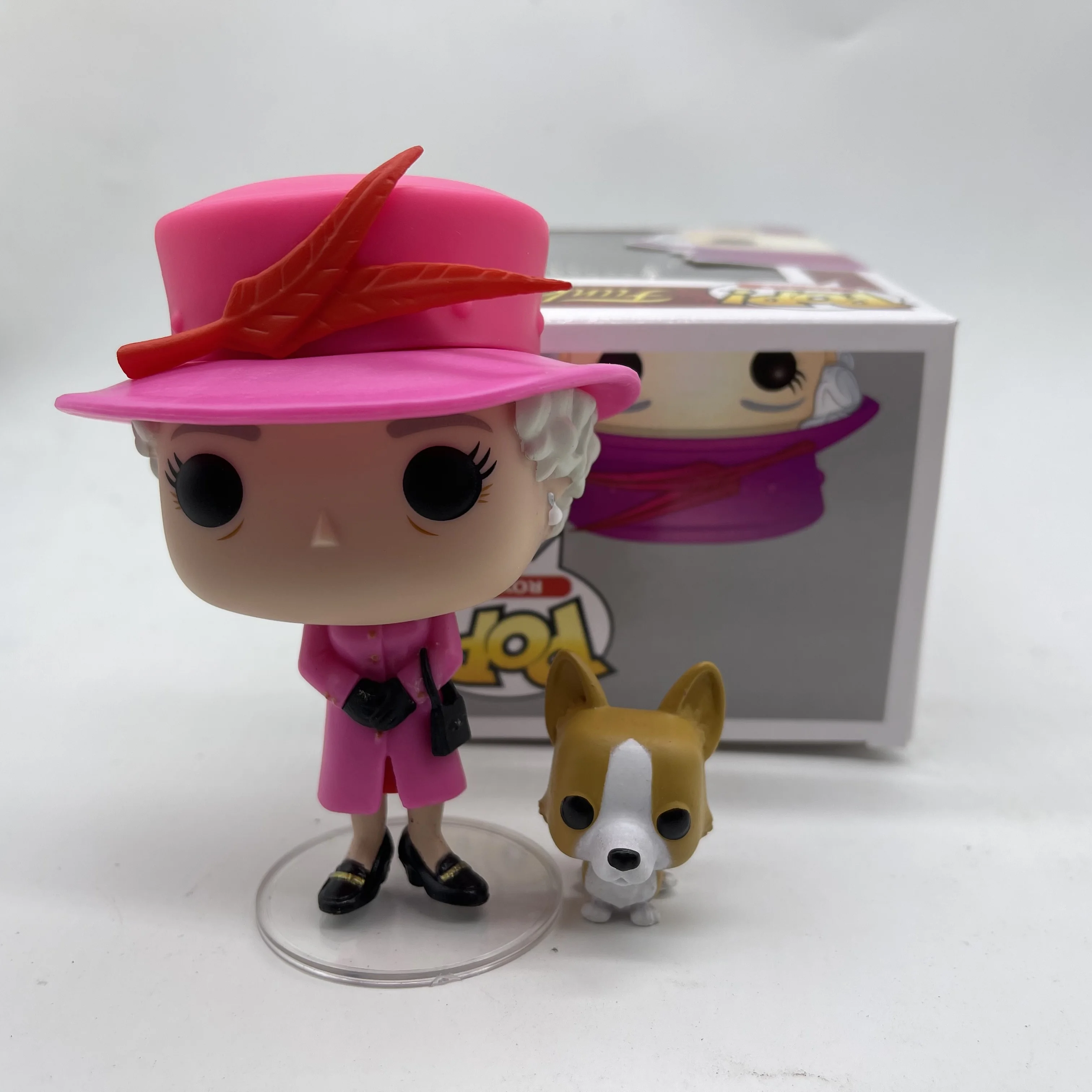 Królowa Elżbieta II z Corgi #01 winylowa figurka akcji zabawki-modele do kolekcjonowania funkoserie dla dzieci świąteczny prezent