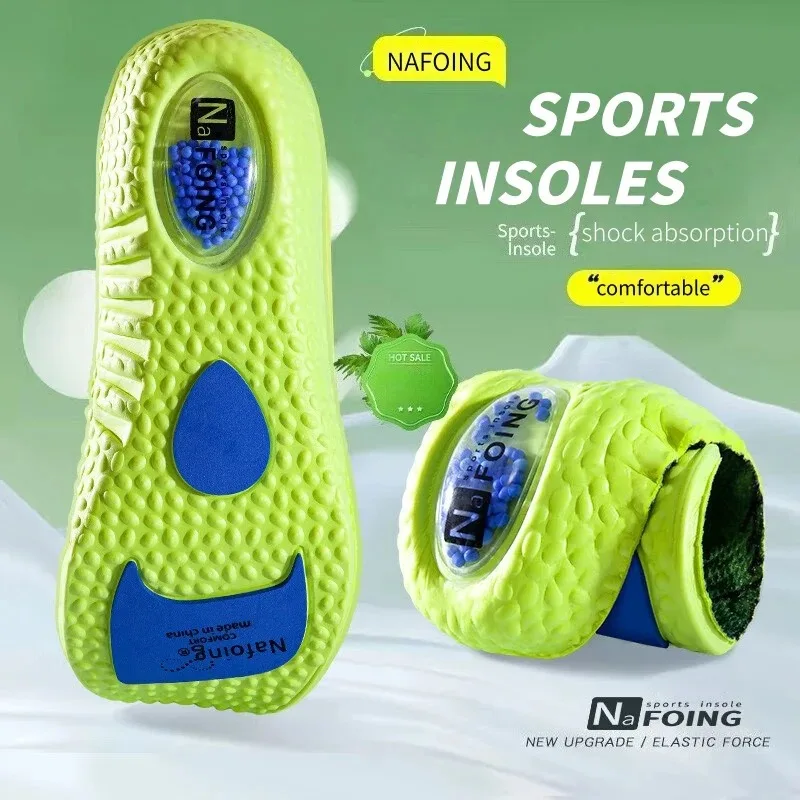 1 Pair Upgrade Sports Shock Absorption Insoles EVA Memory Foam Breathable Arch Support Orthopedic Shoes Pad for Men Women