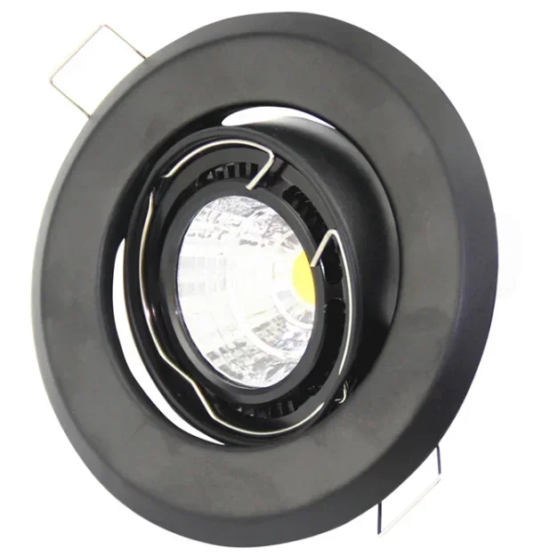 4pcs Front Ring Get Off Downlight Indoor Decorative Lighting 62mm Cutout Black Round Iron Metal Recessed Spot Light Fixtures