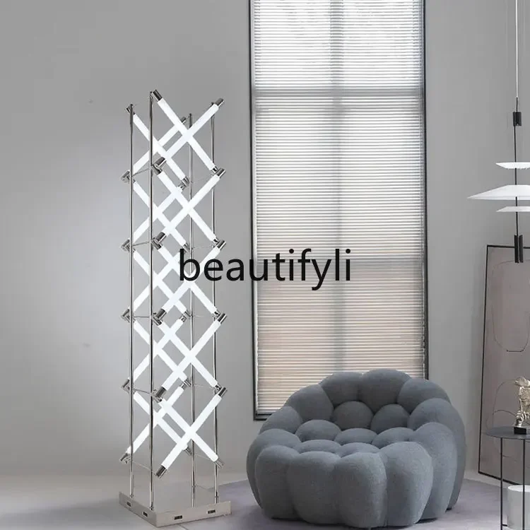 

Living Room Sofa Side Floor Lamp Sales Office Model Room High-End Stainless Steel Standing Floor Lamp