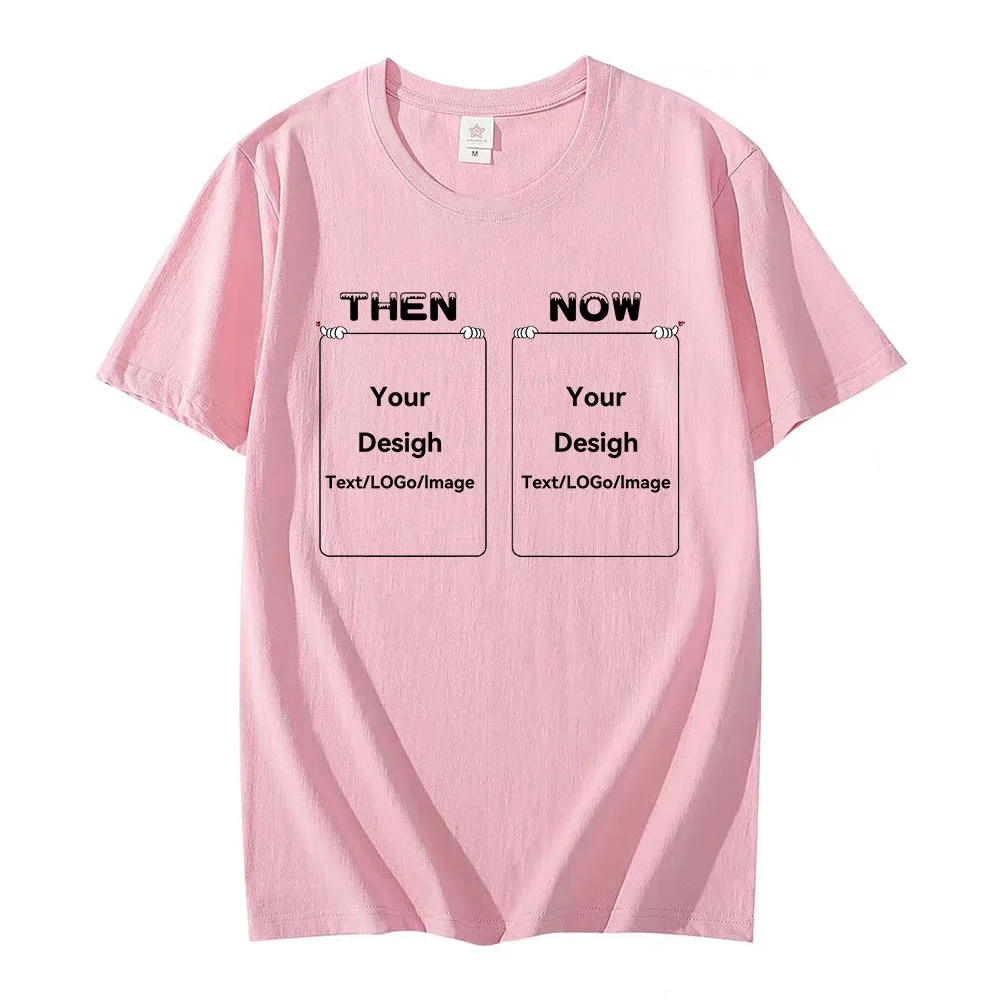 Then Vs Now Customized Print T-Shirt New Trendy Design Women/Men DIY Tee Funny Commemorative Gift Tshirt Summer Large Cotton Top image 5