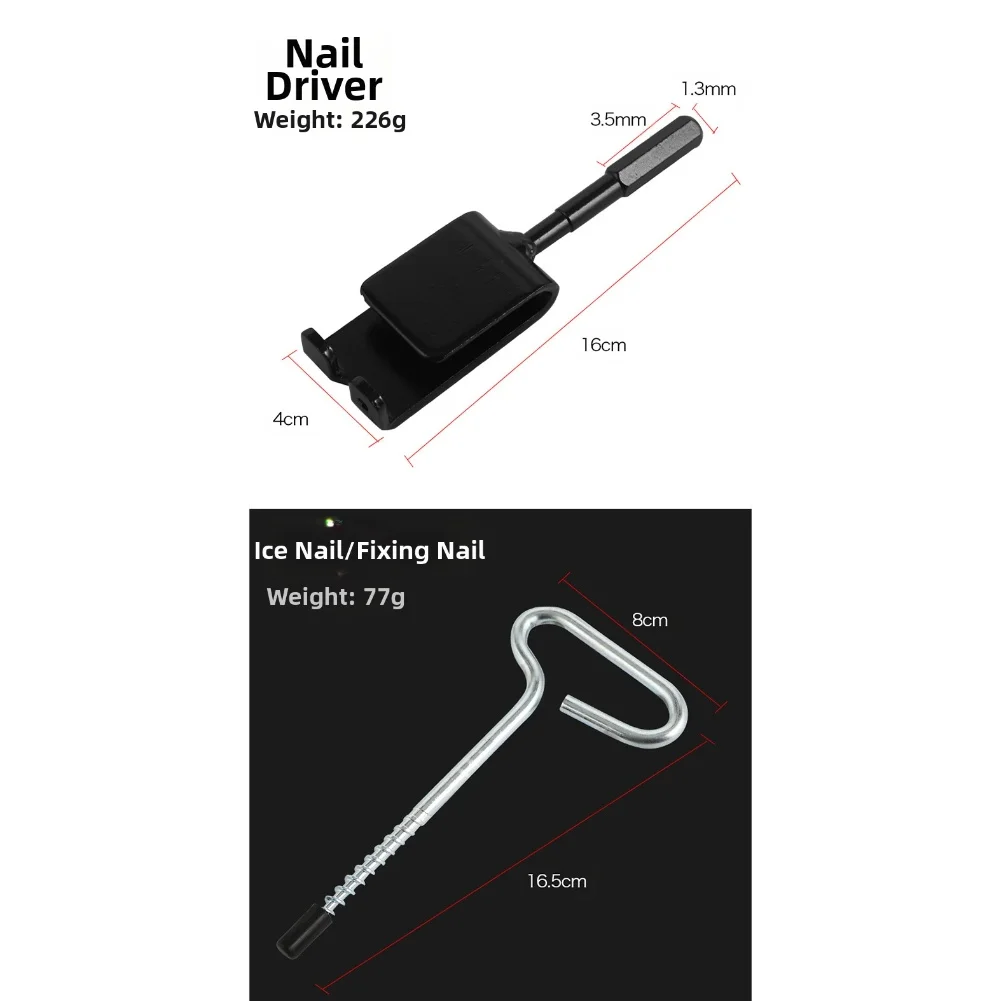 الجليد مرساة حصة الحفر محول لإعداد الجليد مخروط خيمة الأرض مسمار خيمة محول ثابت خيمة صيد أدوات الصيد الجليد #6