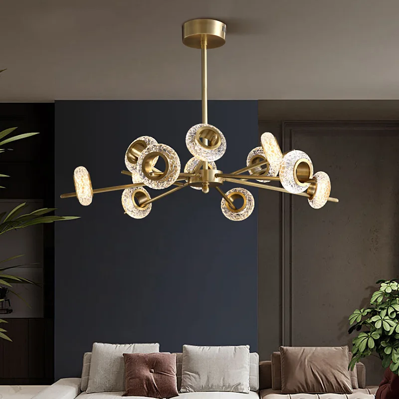 Postmodern minimalist living room chandelier light luxury crystal European designer dining room