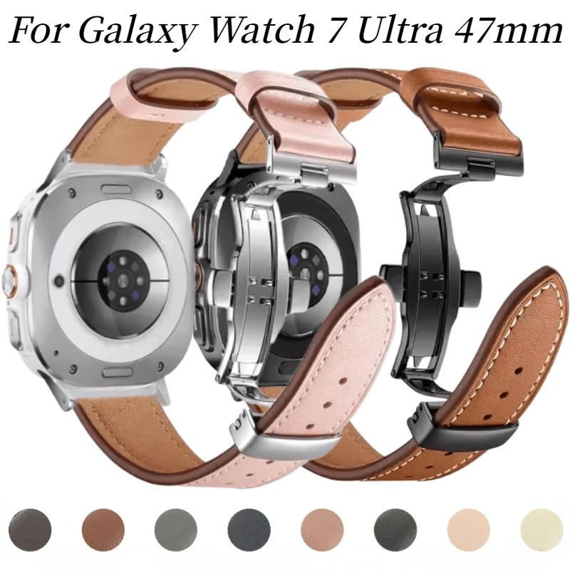 

Premium Leather Strap For Samsung Galaxy Watch Ultra 47mm Comfortable Wristband Belt For Galaxy Watch 7 Ultra Correa Accessories
