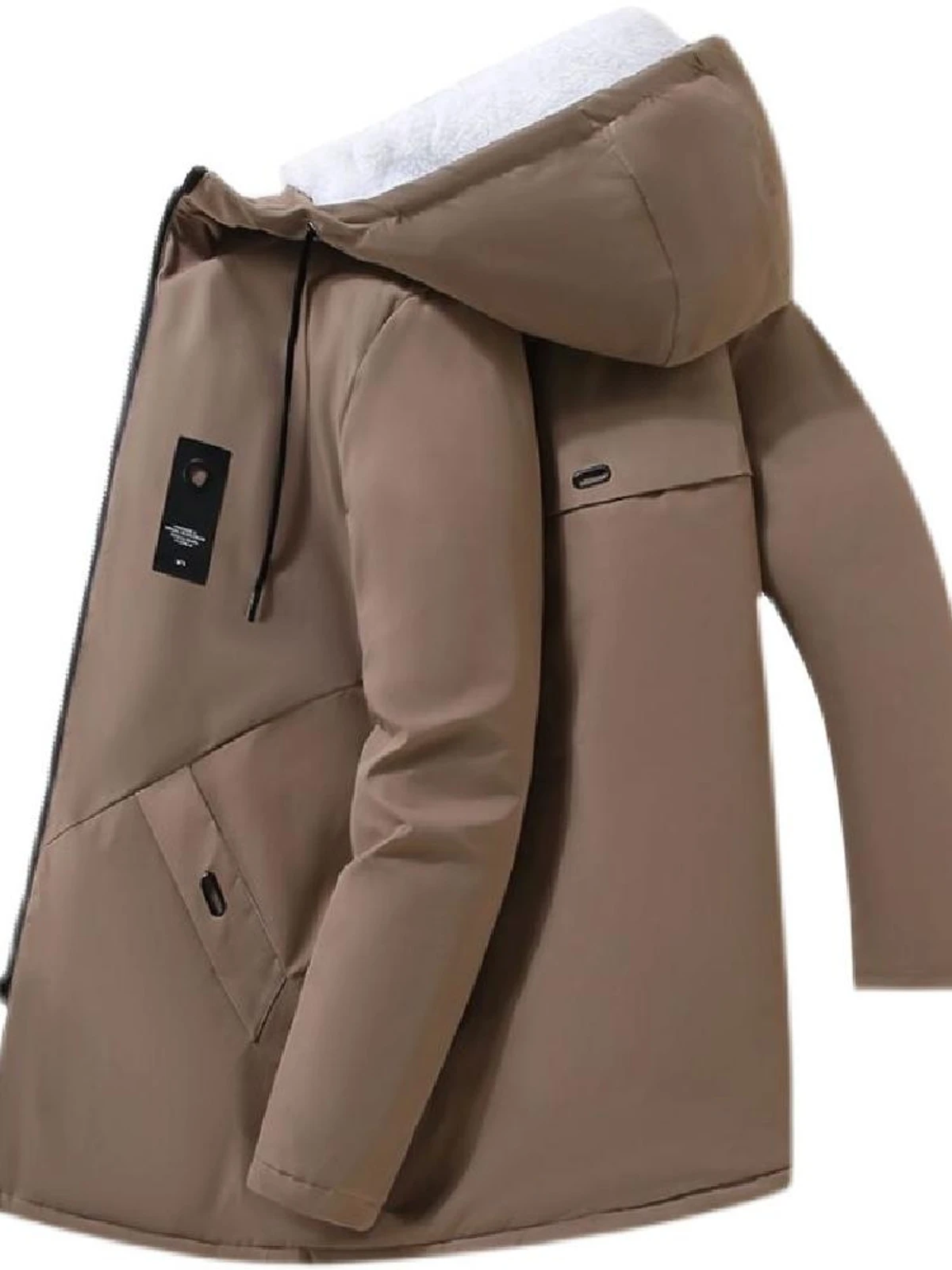 Heren Winter Verdikt Katoen Jaet Warm Fce Gevoerd Halflange Jas Jeugd Faion Anti-Koude Bovenkleding Polyestervezel