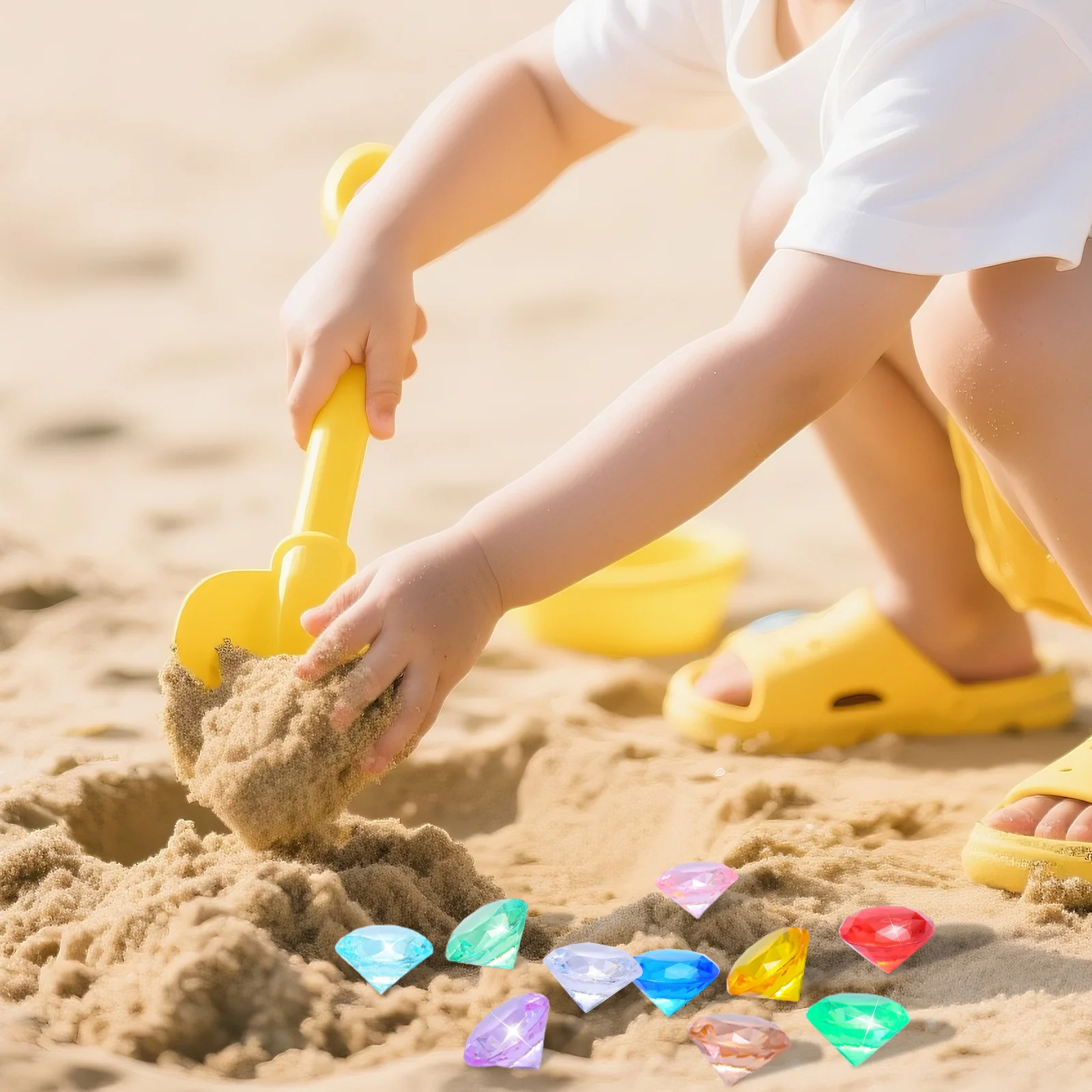 60 pçs piscina de mergulho gemas acrílico artificial falso colorido brinquedo subaquático para crianças decoração festa aniversário