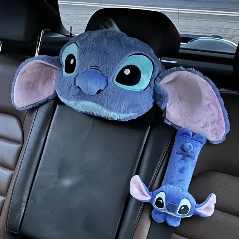 Reposacabezas de punto de dibujos animados, cómodo cojín trasero de Anime Kawaii para funda para cinturón de seguridad de coche, almohada, decoración para coche, regalos para niña