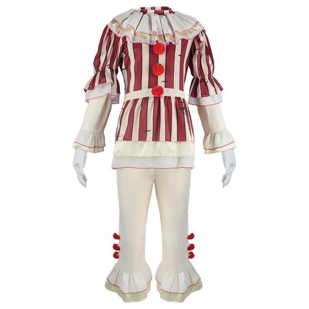 Movie Joker Pennywise Cosplay Costume Stephen Horror Terror Evil Clown Outfit Joker Dress Christmas Party for Adult Halloween