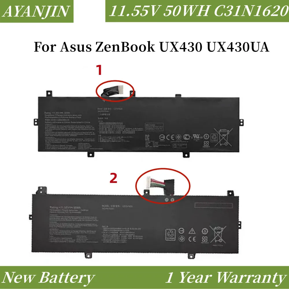 C31N1620 Laptop Battery for ASUS ZenBook UX430 UX430UA UX430UN UX430UQ UX430UQ-GV015T PRO PU404 PU404UF 11.55V 50WH