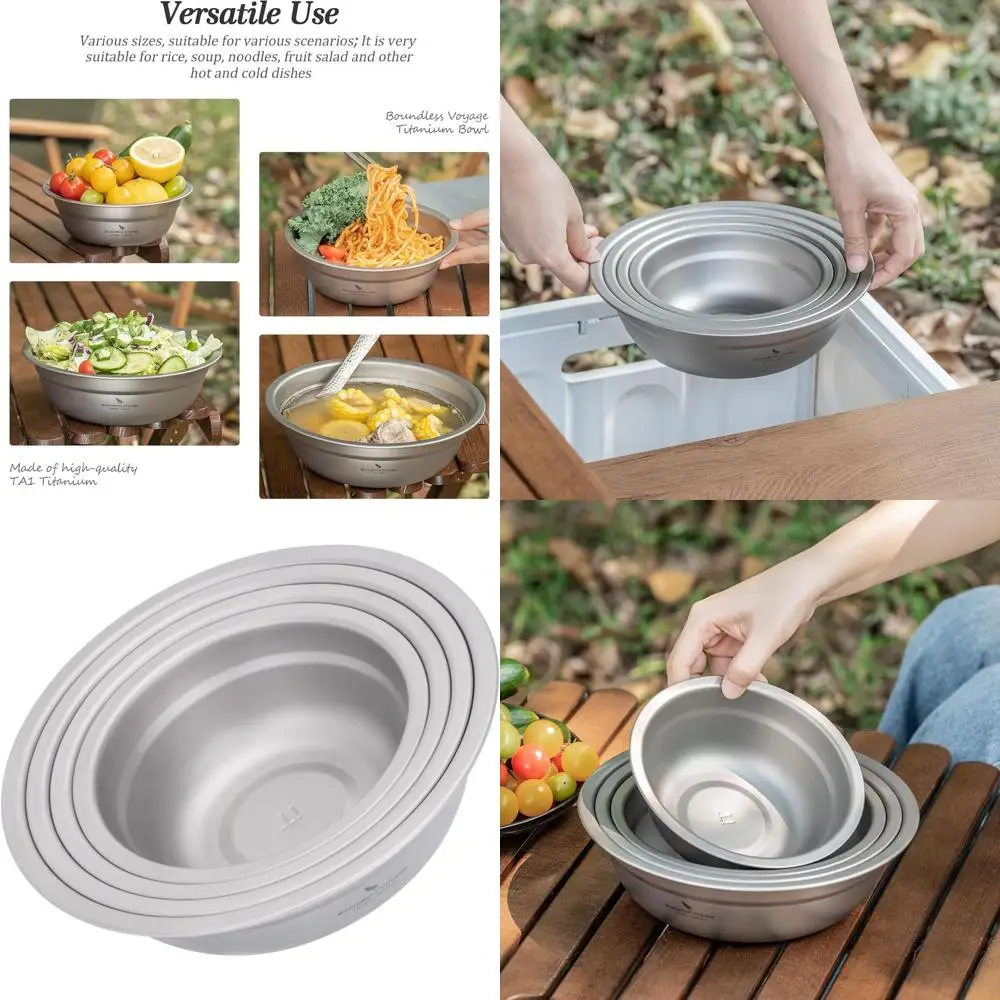 

Ультралегкий складной набор тарелок и мисок для кемпинга (для риса, супа, салата) - посуда, которую можно мыть в посудомоечной машине