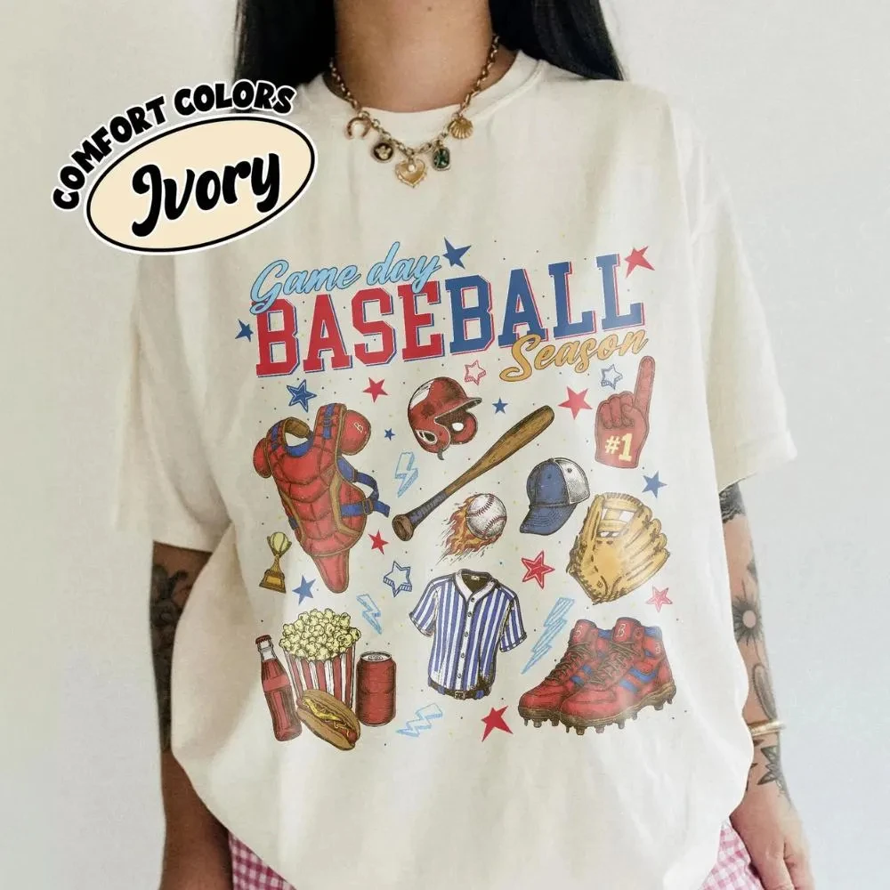Baseball Game Day Comfort Colors® Shirt, Moms Club Tshirt, Mama Life Shirts, Softball Mom Gift