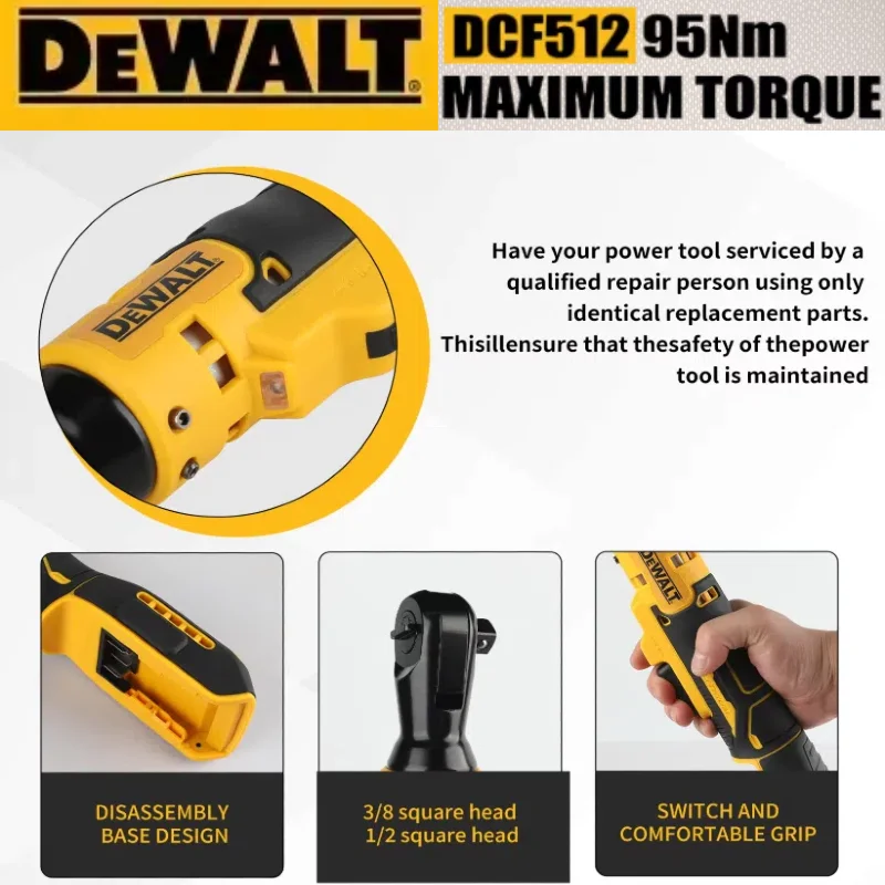 ديوالت DCF512 1/2 بوصة فرش السقاطة الزاوية اليمنى وجع LED سائق لاسلكي متغير السرعة مفتاح الطاقة 20 فولت أدوات كهربائية