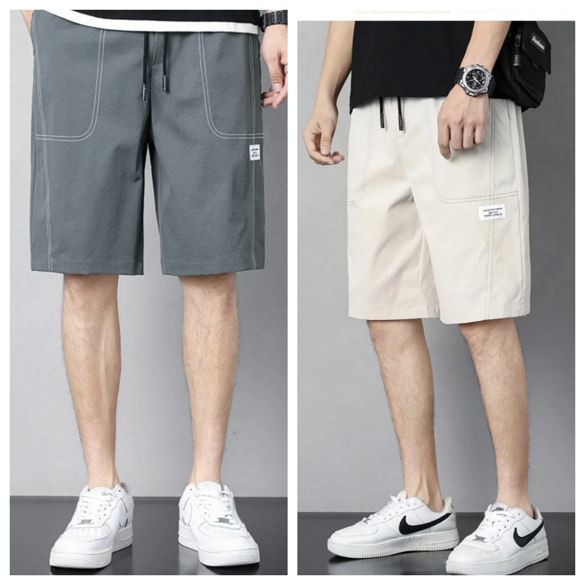 

Летние шорты для бега, мужские повседневные черные шорты для фитнеса, повседневные шорты с эластичной резинкой на талии, тонкие свободные прямые быстросохнущие шорты, брюки