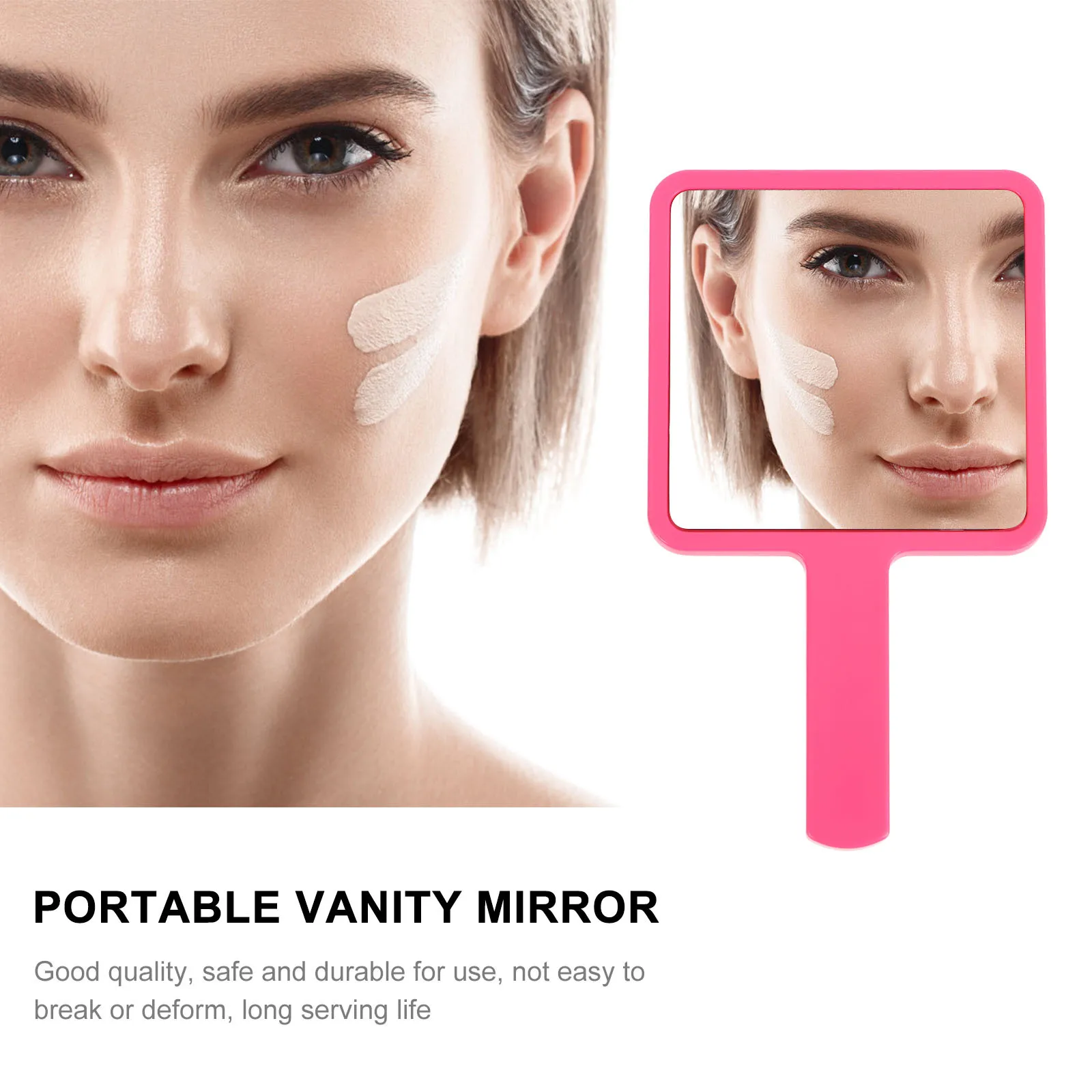 6Pcs Travel Handheld Mirror Lightweight Foldable Makeup Mirror for Bathroom Outdoor Shaving Compact Size Easy to Carry