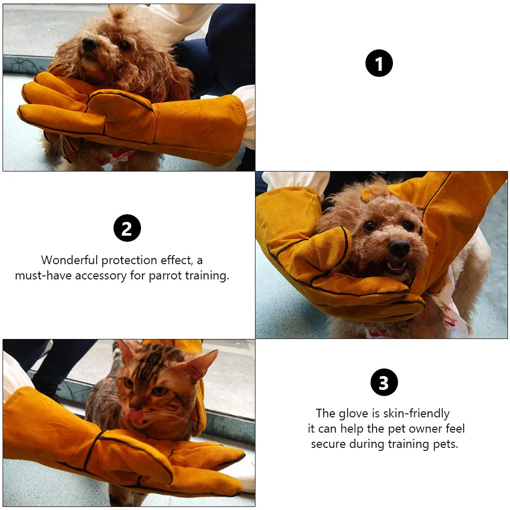 

1 шт. перчатки для защиты от укусов, высококачественные, с отличной прочностью, идеально подходят для дрессировки птиц, ухода за животными, средства защиты рук