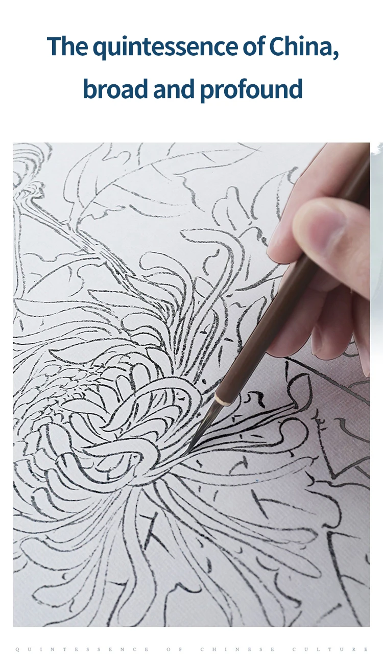 Chinesische Malerei Pinsel Anfänger Kalligraphie Zeichnung Bambus Stift Vorhang Filz Reis Papier Set Landschaft Zeichnung Schreiben Kunst Versorgung – Detail 8