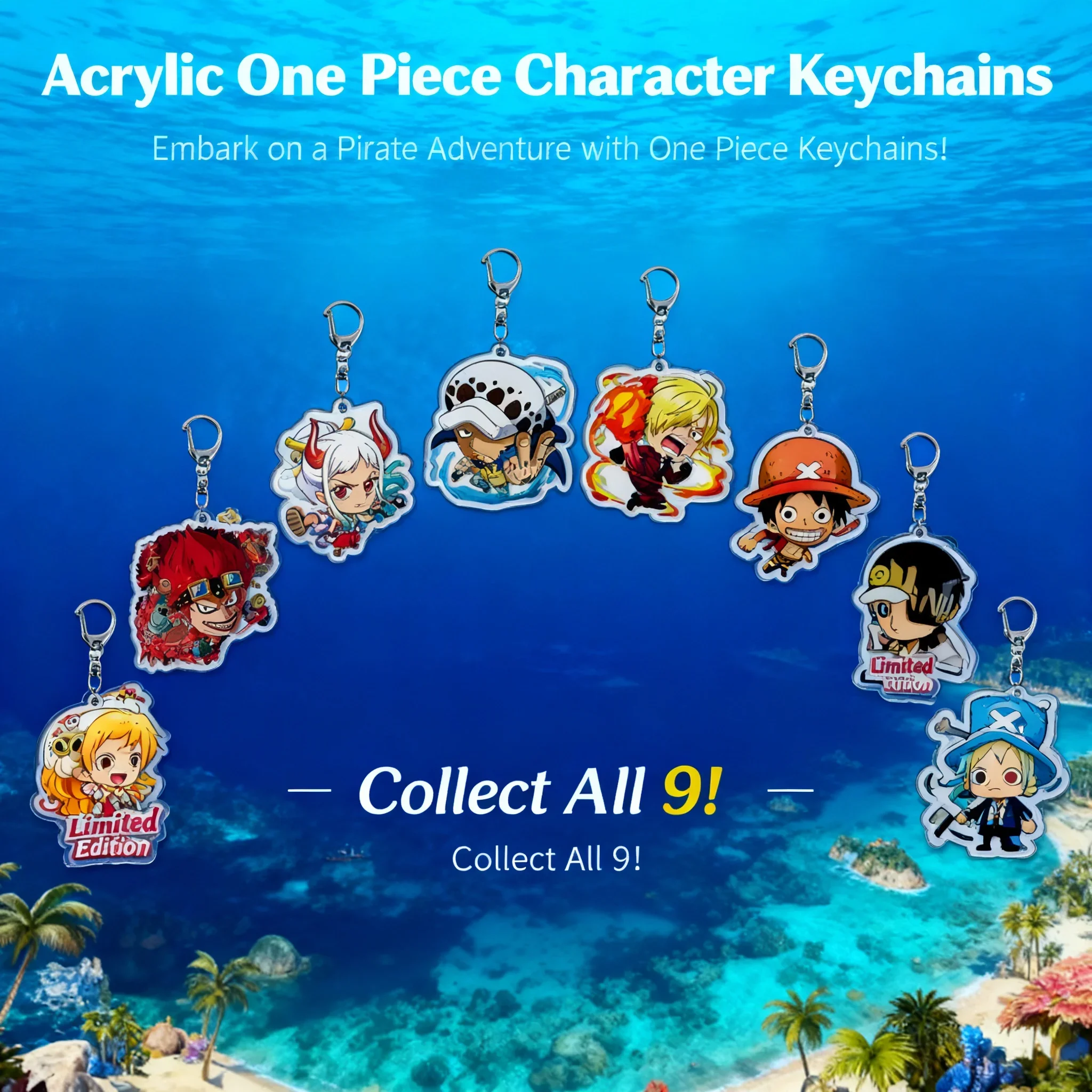 

One Piece Luffy Zoro Acrylic Keychain Anime Keyring Pendant Car Charm Gift Stock Drop Shipping