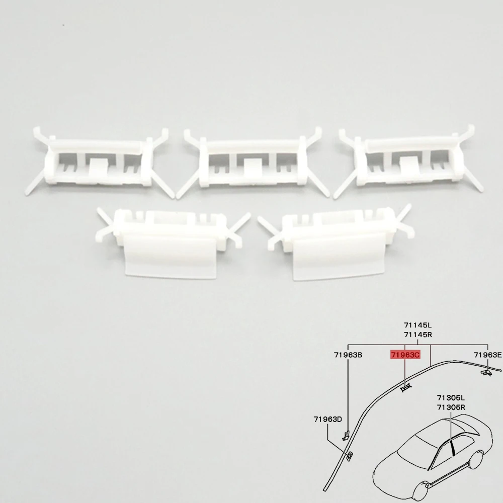 Car Roof Rack Drip Rail Molding Snaps Retainer Fixing Fastener Clips For Mitsubishi Mirage 1997-2002 Lancer CK2 CK4 2002-2016