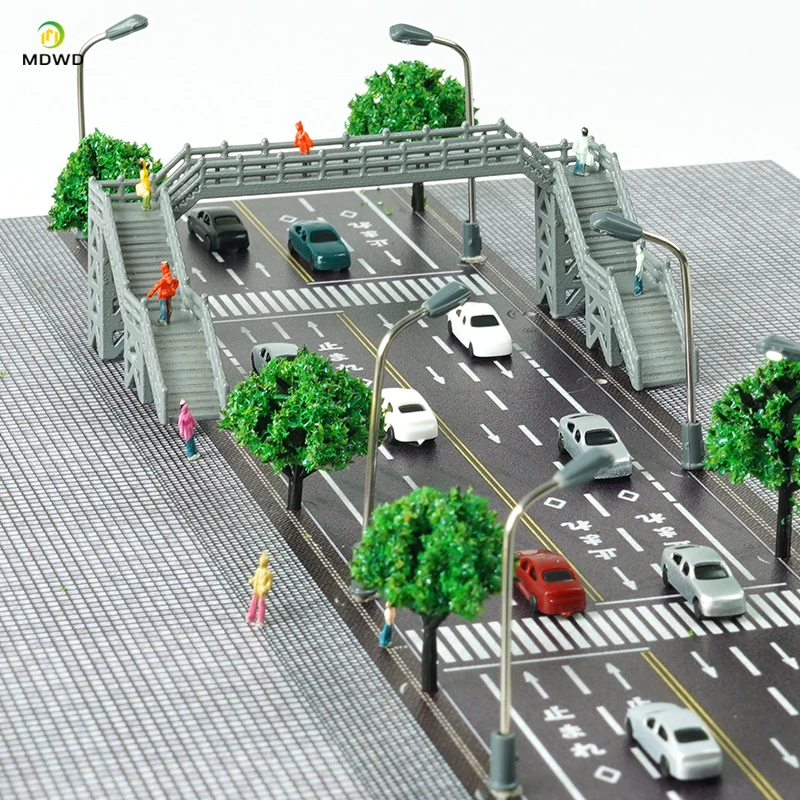 1:300 Treno fai da te Ponte a pedale Modello di simulazione Ponte pedonale Fai da te per modello di treno Stazione ferroviaria Passerella Modello Ponte